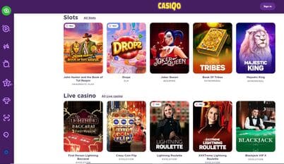 Casiqo casino screenshot 1